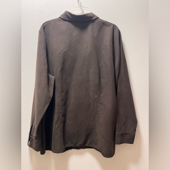 Sonoma Smart Casual Versatile Full Zip Over-Shirt, Woman's Sz 2X, Faux Suede - Picture 2 of 7